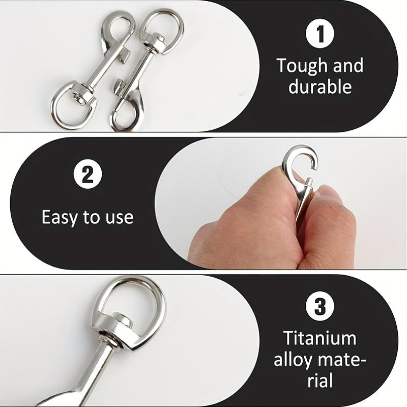 Two Sturdy Rotating Hook Bags, Made of Stainless Steel, Can Be Used As Keychains And Login Key Holders Or Dog Wires