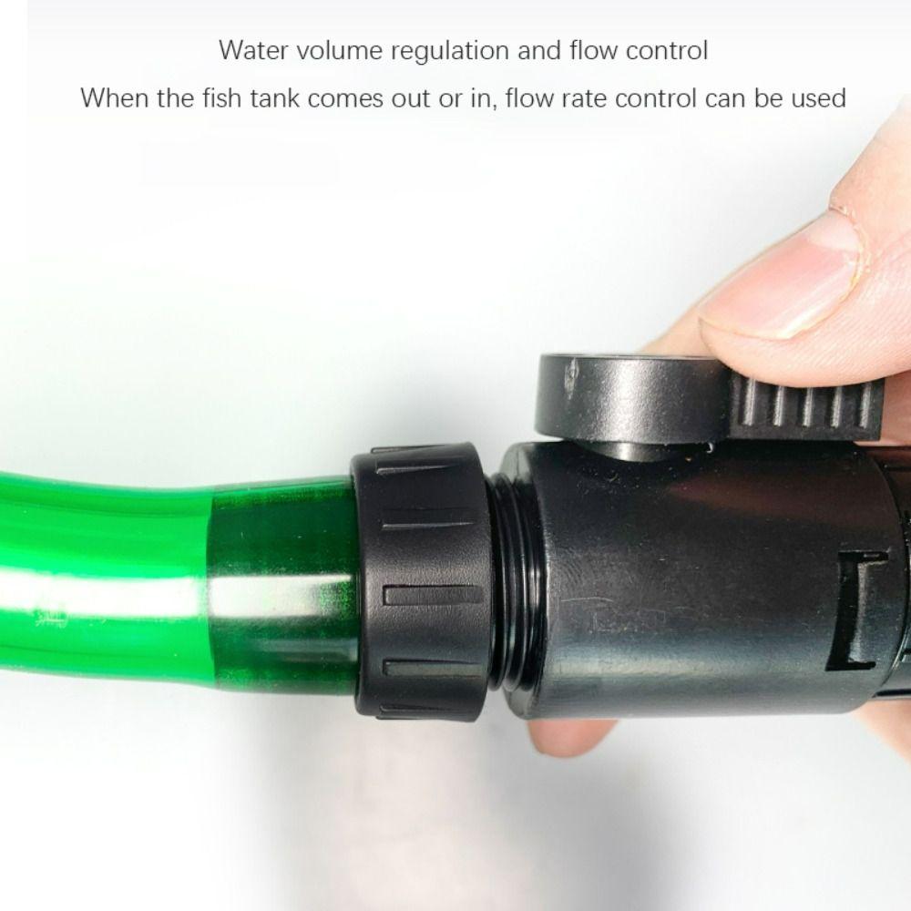 Practical Plastic Aquarium Tap Connector Black 16mm/12mm Aquarium Water Control Valve Quick Release Pipe Separation Joint