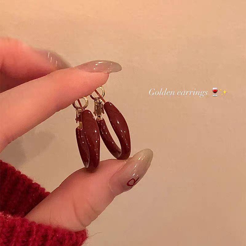 Винтажные серьги-гвоздики Ankara красного цвета, Женские серьги, Высококлассный вид, Отлично смотрятся, Уникальные и красивые простые кольца-серьги.