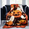 1pc Cats & Ghosts & Pumpkins Halloween Blanket  Seasonal Universal Home Decorative, Living Room, Travel, Camping, Car Blankets