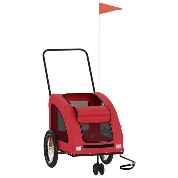 VidaXL Remorque de vélo pour animaux de compagnie rouge 93985