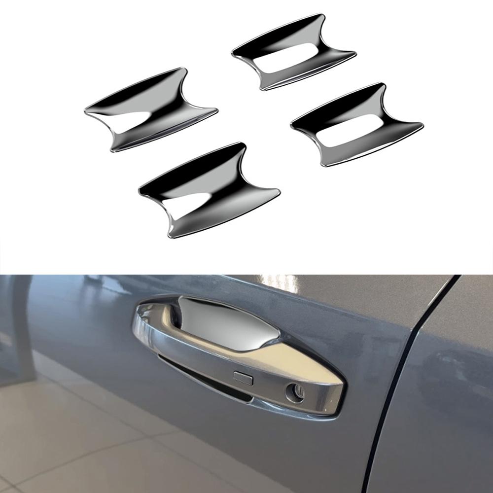 For Nissan Kicks 2024 2025 2026 ABS CarbonFiber Silver Car Door Handle Bowl Pull Cover Door Bowl Sticker Exterior Accessories