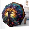 Enchanted Tree of Life Wall Art: Vibrant Circular Decor for Any SpaceUmbrella, Portable 3-Fold Compact Umbrella for Men & Women Gift