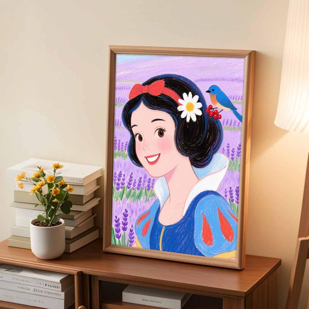 Diamond Mosaic Colorful Diamond Painting Snow White Full Round Embroidery Cartoon Creative Hobbies Wall Decor