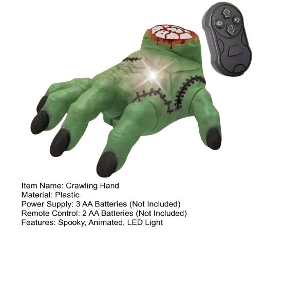 Remote Control Crawling Hand Prank Toy Spooky Halloween Animated Zombie