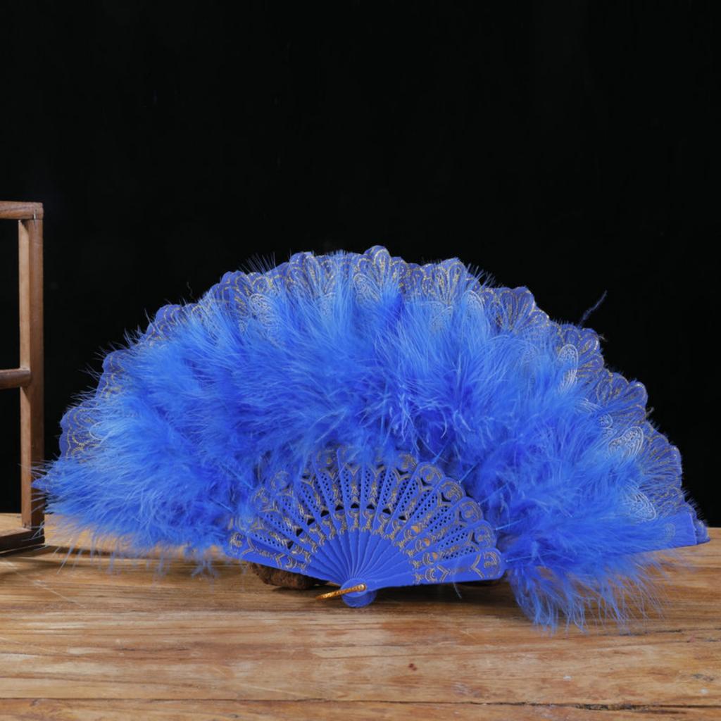 Damen Federfächer Vintage 1920er Jahre Stil Flapper Faltbarer Handfächer Spitzenfächer für Hochzeit und Halloween Cosplay Party
