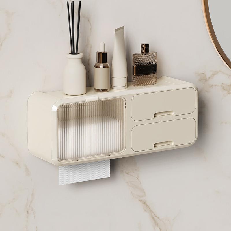 

No-Punch Bathroom Waterproof Toilet Paper Roll Washroom Bathroom Shelf зелёный