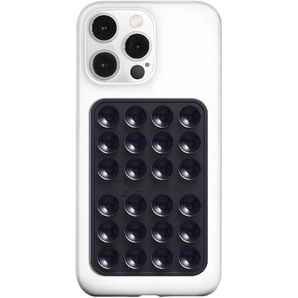 Anteel Medium-Sized Silicone Suction Phone Case Adhesive Mount, Durable, Hands-Free Sticky Phone Holder, Upgraded Thickened and Enhanced Suction