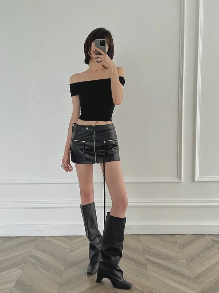 [Final Sale, No Refunds] 3D Rotating Cut Modal Elastic One-Shoulder Top - Sexy, Slim, Early Spring Collection