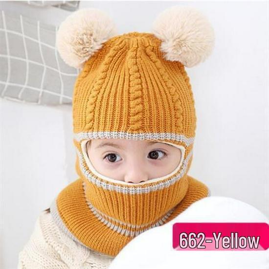 Children's Wool Hat & Scarf Set: Thickened, Plus Velvet, Warm for Boys & Girls, Suitable for Autumn/Winter.