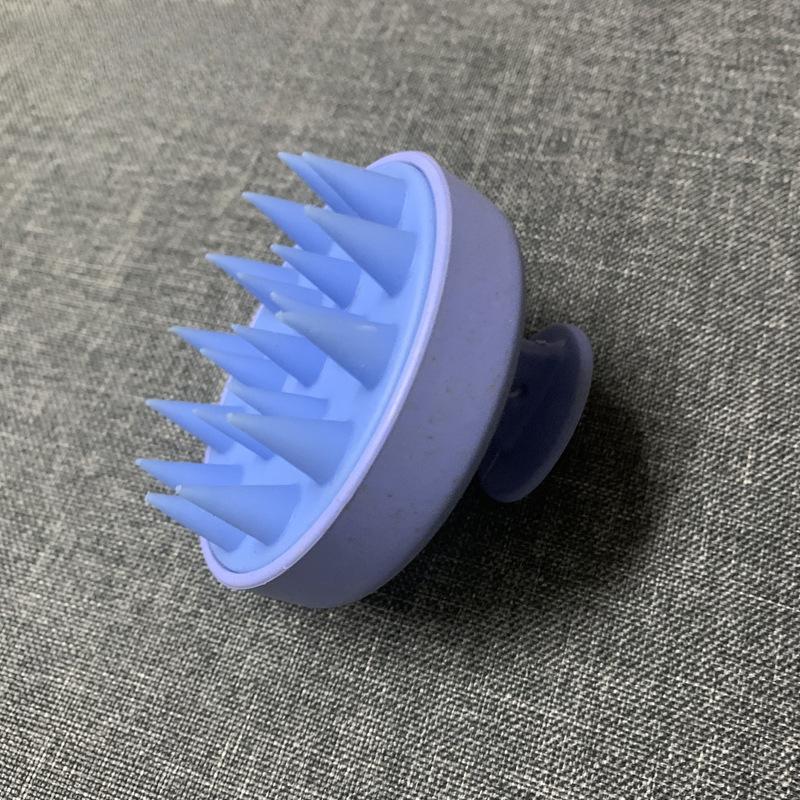 1pc Round Soft Rubber Shampoo Brush Wheat Straw Massage Comb Portable Head Brush Scalp Washing Clean Shower Bath SPA Brushes