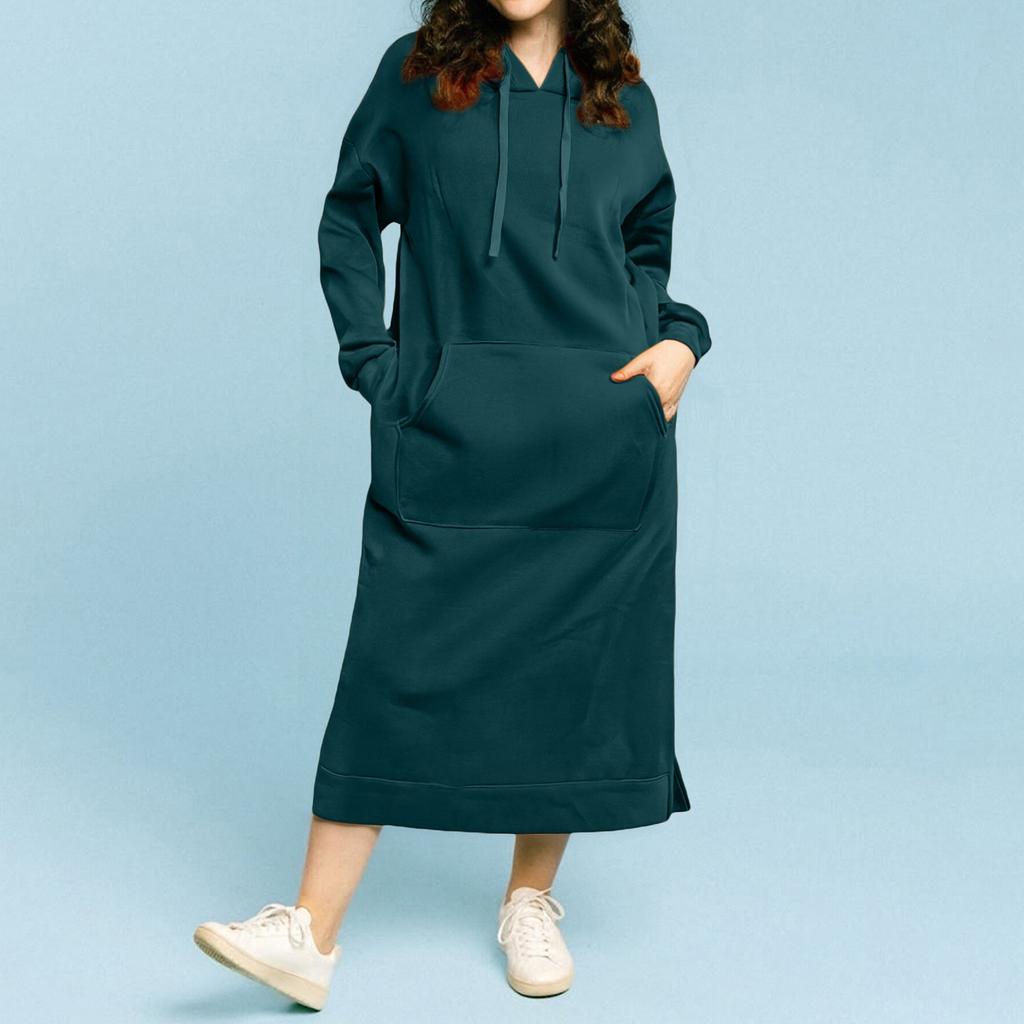 Women's Fashion Casual Plus Size Long Sleeve Solid Hoodie