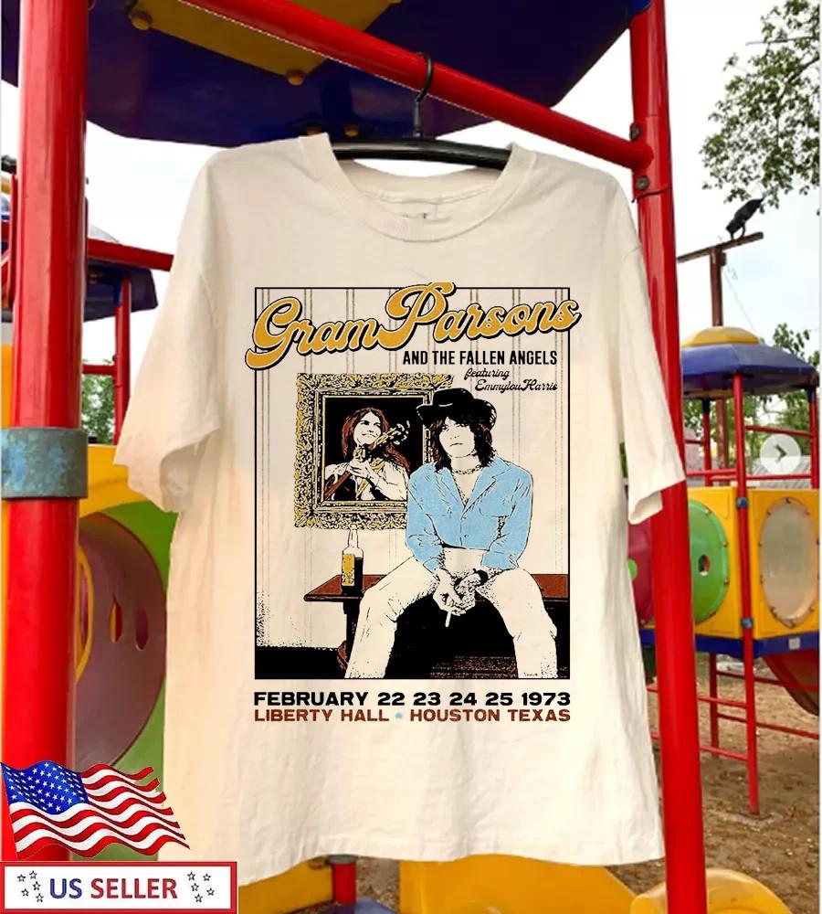 

Gram Parsons And The Fallen Angel 1973 Poster T Shirt Full Size S-5XL TT1057 Unisex T-Shirt XL