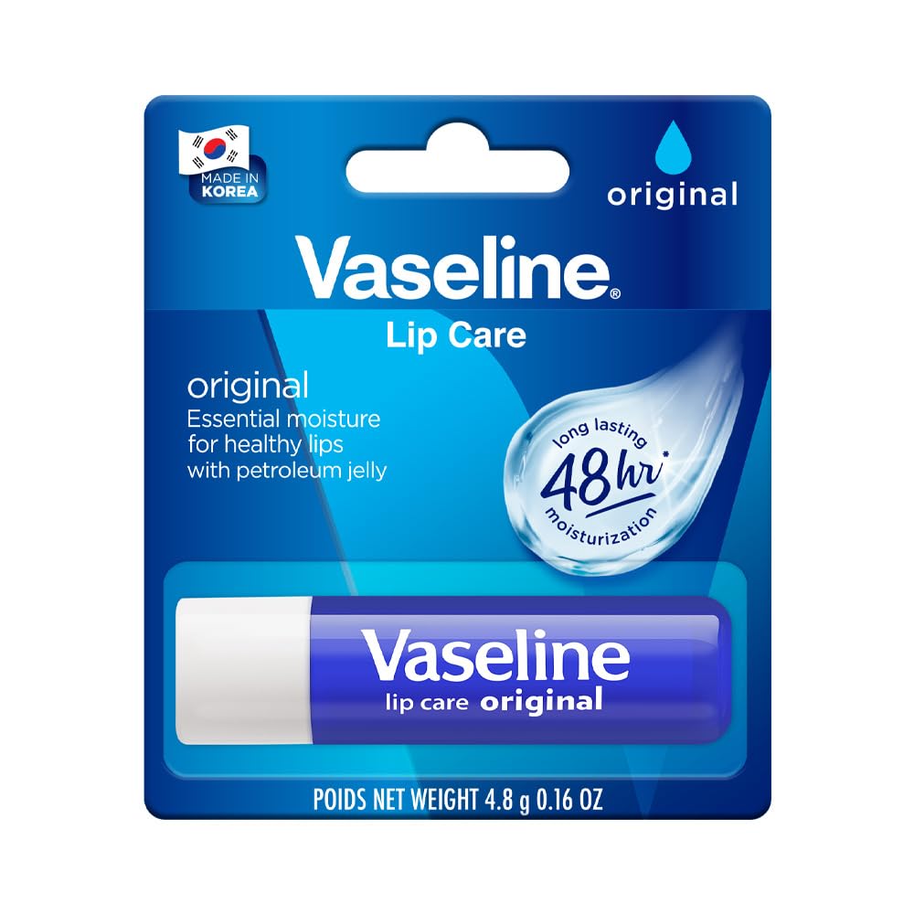

Vaseline Lip Care Original Lip Balm Stick 4.8g Pack of 1 for Soft Smooth Hydrated Lips Up to 48H