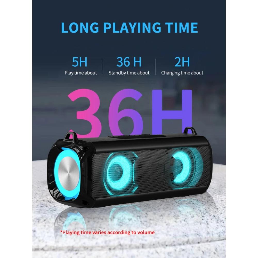 Popular RGB LED Lights Speaker EBS-045 BT 5.0 Portable Wireless Bluetooth Music Player Micrphone Built TF Card Support
