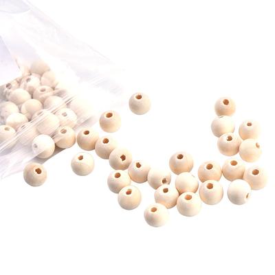 50 Pcs Wooden Beads Round Wood Beads with Hole for Jewelry Making Home Decor DIY Craft