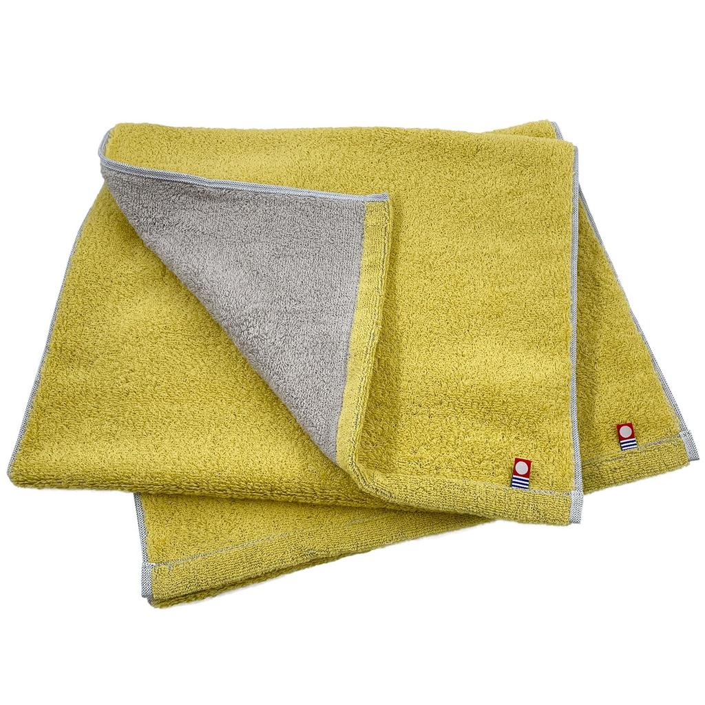 Imabari of Imabari Towel Reversible Face Towel Yellow 34 x 80cm Cotton Thick Water Absorbent Everyday Use Domestic Made in Japan Sweet Twisted Imabari