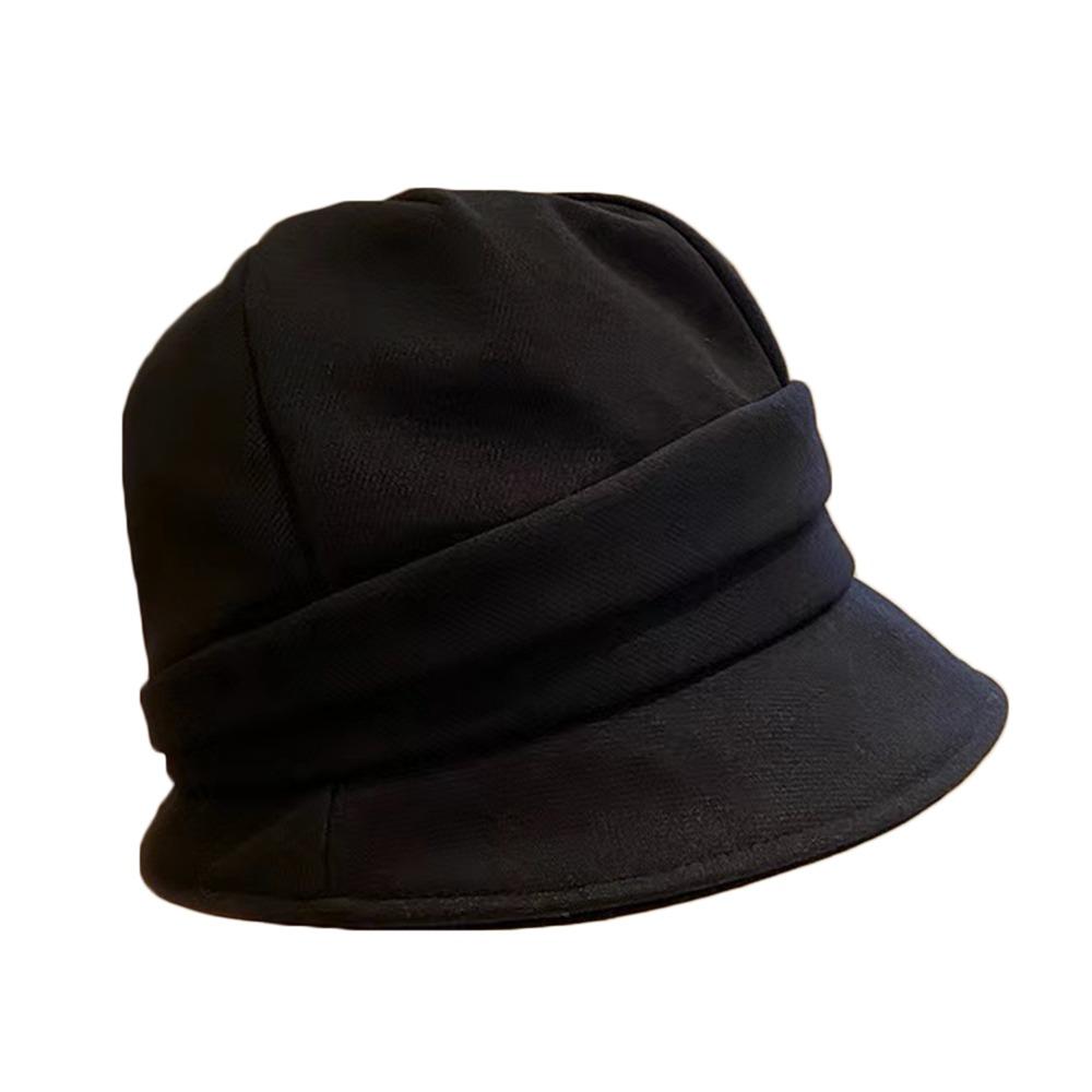 Japanese Bucket Hat Cotton Basin Cap Portable Pleated Women Cap