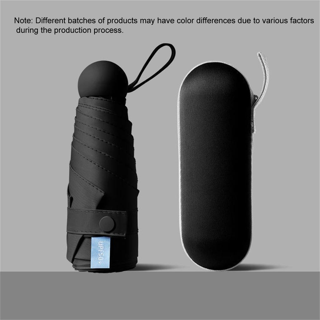 Mini Capsule Folding Umbrella with Box, Portable 6 Bone Foldable Sun Rain Dual Use Umbrellas for Commuting, Office, Daily Use