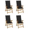 Day and Night - Day and Night Reclining Garden Chairs 4 Pcs Solid Acacia Wood Cushions