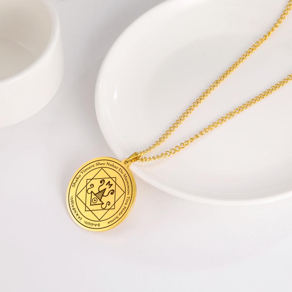 LIKGREAT Mammon Necklace Money Talisman Neckalces Abundance Prosperity Talisman Business Success Jewelry Gift for Men Women