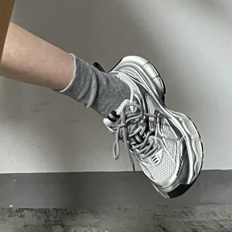Dad shoes women's shoes new summer versatile feet small silver thick-soled lightweight casual sports shoes