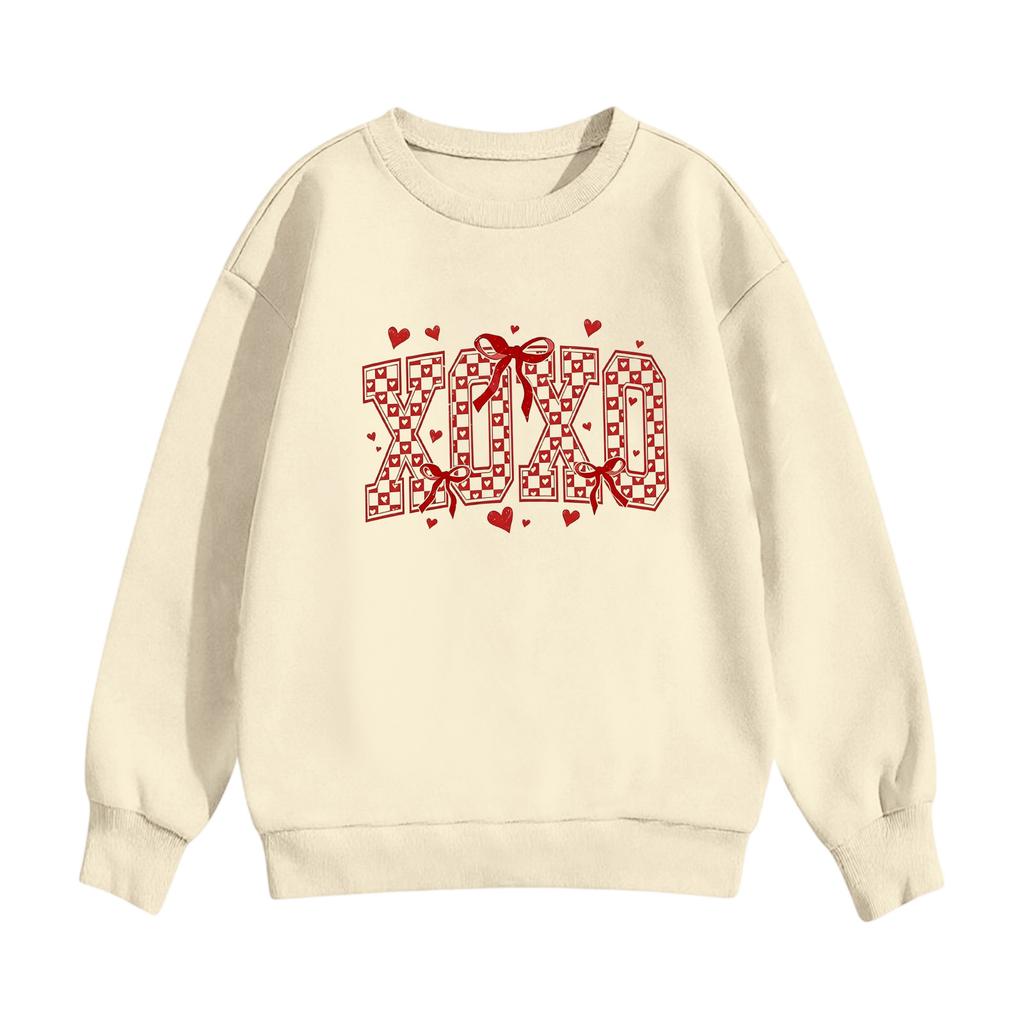 Dětská ležérní mikina s kulatým výstřihem a potiskem, s dlouhým rukávem a kapucí