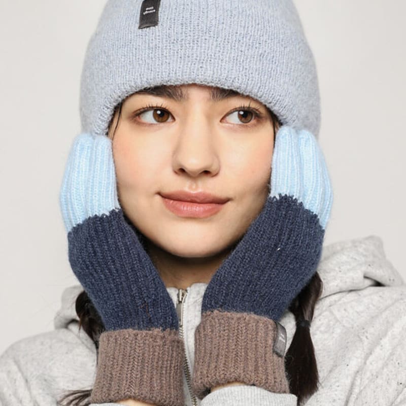 ENOUGH TIME COLOR BLOCK GLOVE (SKY BLUE)