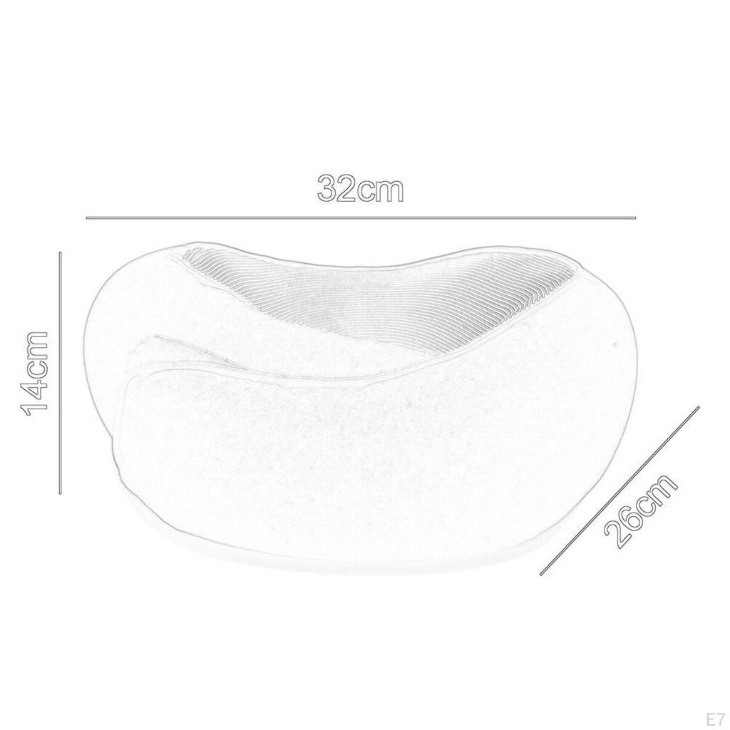 Airplane Travel Pillow Headrest Ergonomic Breathable Foldable U Shaped Soft Neck Support