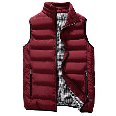 Men's Slim Fit Jacket Sleeveless Fashion Winter Casual Outwear Warm Vest Men Cotton Padded Mens Vest