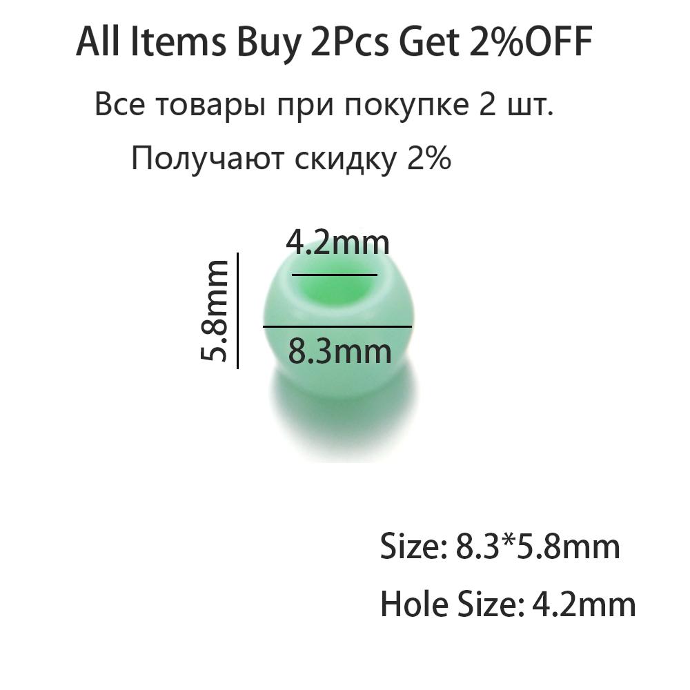 50/100Pcs 8.3mm Candy Color Large Hole Acrylic Beads Spacer Loose Beads for DIY Jewelry Making Findings Accessories Supplies