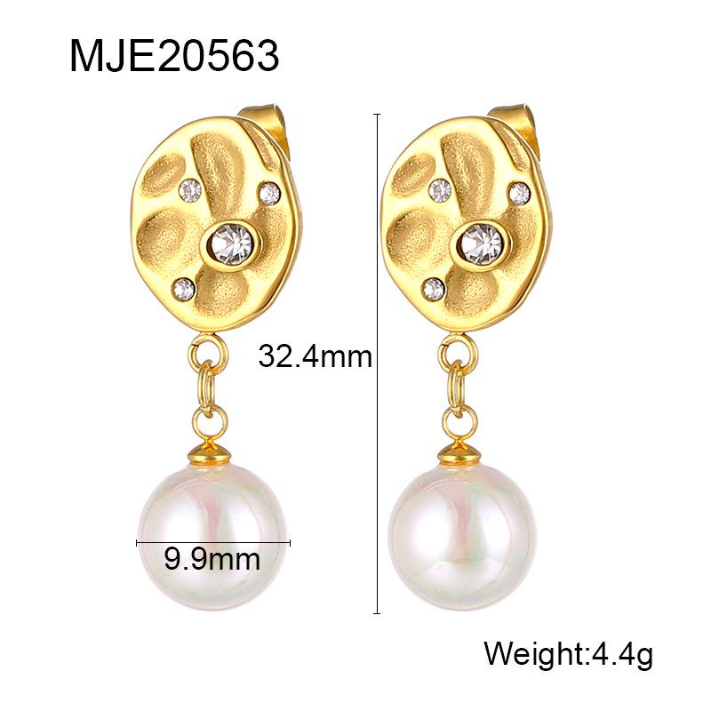 

2023 Высококачественные серьги-пусеты с подвеской из французского жемчуга - Мода в стиле легкой роскоши. 18K золотой