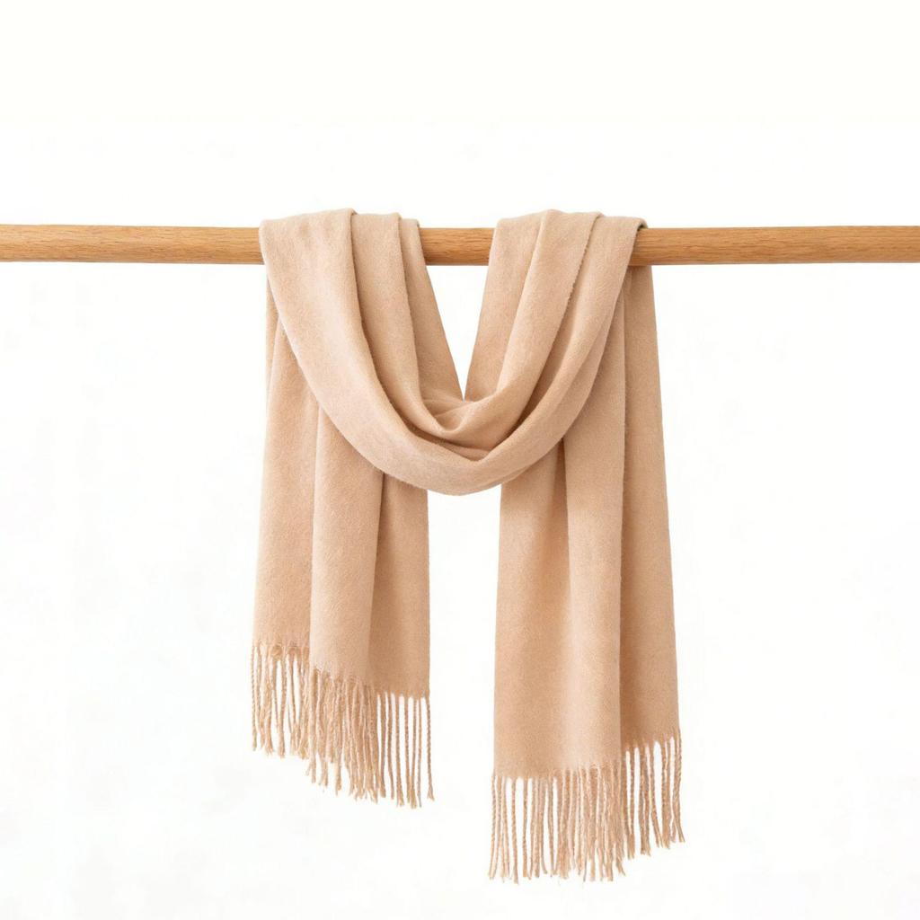 Women's High-End Red Imitation Cashmere Knit Shawl - Versatile & Fashionable