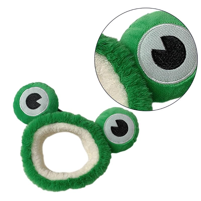 Frog Headbands Furry Plush Cartoon Headbands Hair Accessories for Girls and Womens Holiday Party Headwear