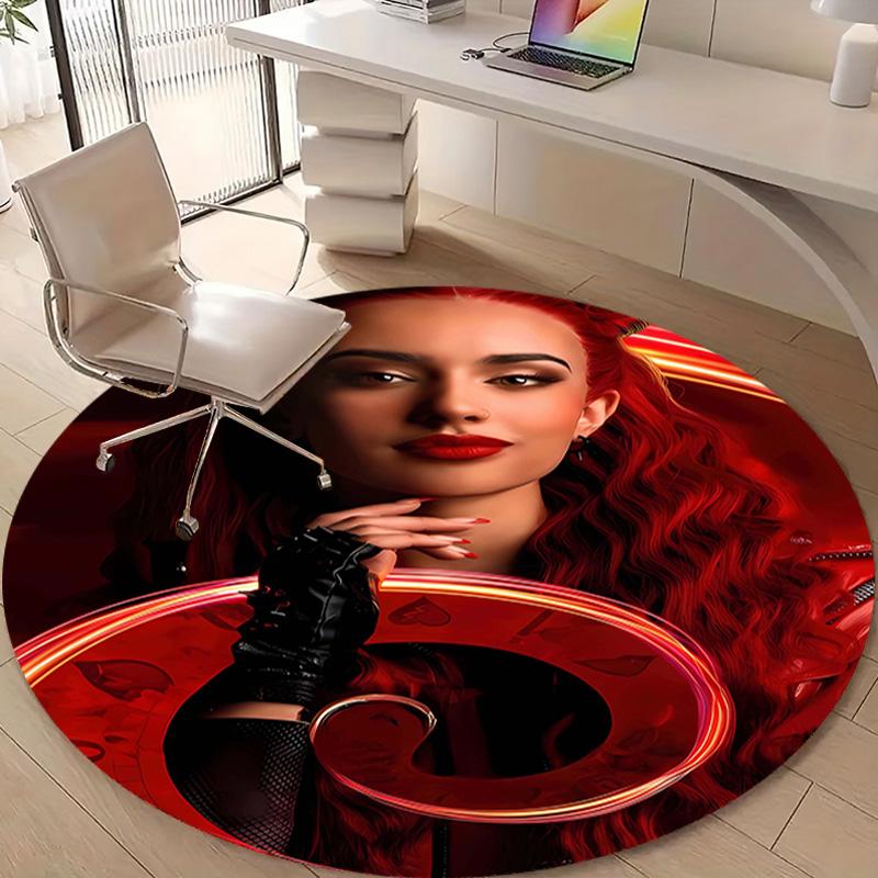 1pc Descendants The Rise of Red1 Design Printed Area Round Carpet for Bedroom Living Room Home Decor Rugs Mat Non Slip Mat Rug for Bedside