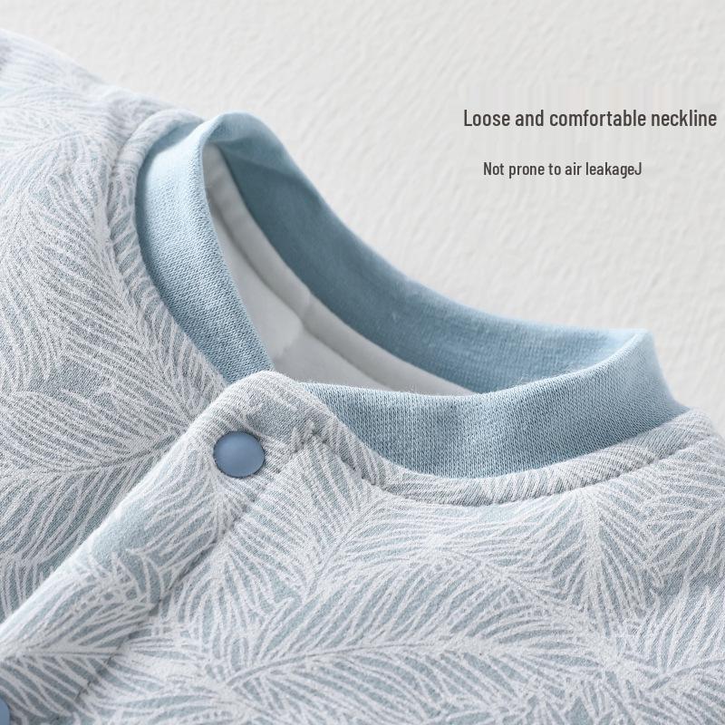 150g Quilted Cotton Baby Warm Underwear Set - High Waist Belly Protection for Boys & Girls, Autumn/Winter Homewear.