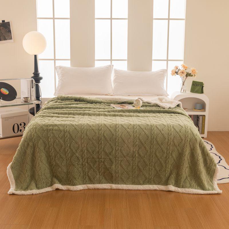 Thickened Jacquard Velvet Coral Fleece Flannel Blanket