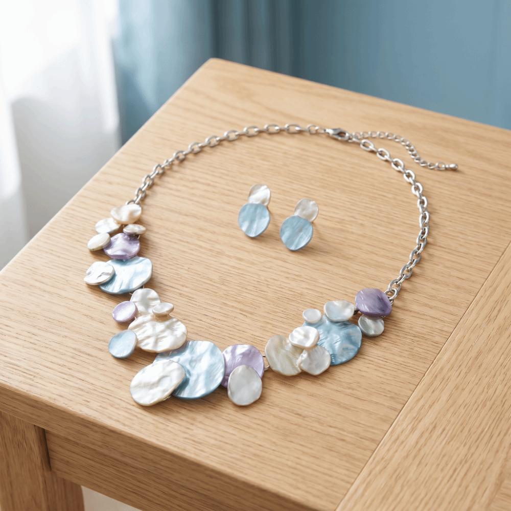 3 pcs/set Lightweight Necklace Earrings Set Zinc Zinc Zinc Alloy Bohemian Choker Vacation