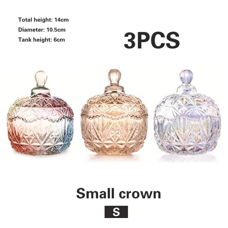 Überdachte Vorratsdose für den Haushalt, Bonbondose aus Kristallglas mit Deckel, kreative Persönlichkeit, Mode, kleiner, zarter Obstteller aus Glas