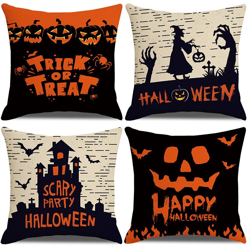 Halloween Pillowcase Pumpkin Skull Funny Ghost Cushion Cover Sofa Living Room Decoration Pillow
