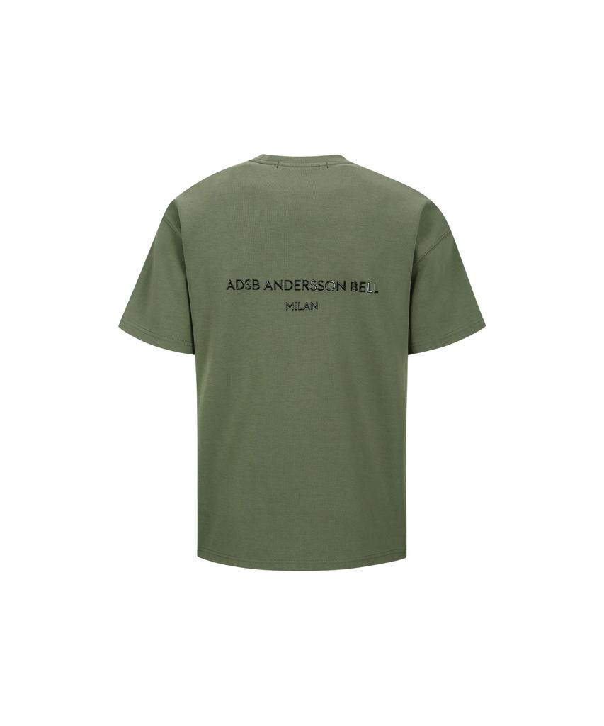 ADSB ANDERSSON BELL Unisex Stool Patch Logo T-Shirt Atb1230U(Khaki)