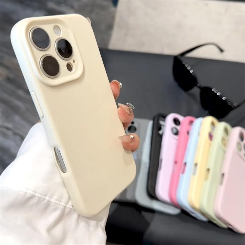 Luxe Mat Zacht Siliconen TPU Hoesje voor iPhone 16 15 14 Plus   11 Pro Max Eenvoudige Solide Rubberen Snoepkleur Schokbestendige Cover