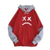 Women's Casual Print Splicing Hooded Sweatshirt Loose Sports Tops Pullover