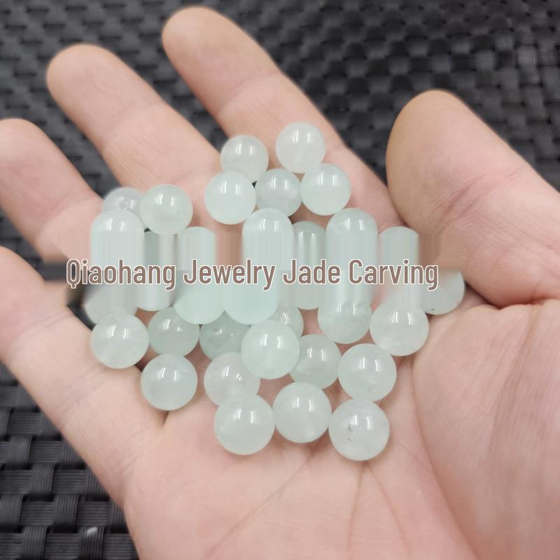 Perline Sferiche di Giada Quarzo Verde Trasparente per Braccialetti & Collane Fatti a Mano