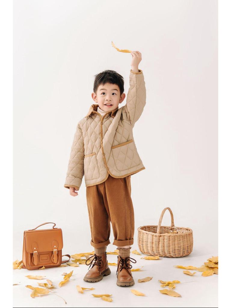 Korean Style Quilted Cotton Winter Jacket Set for Toddlers