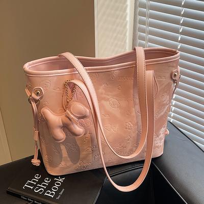 Early Spring New Product Cute Embossed Tote Bag Student Commuting Niche Women's Large-capacity Shoulder Bag