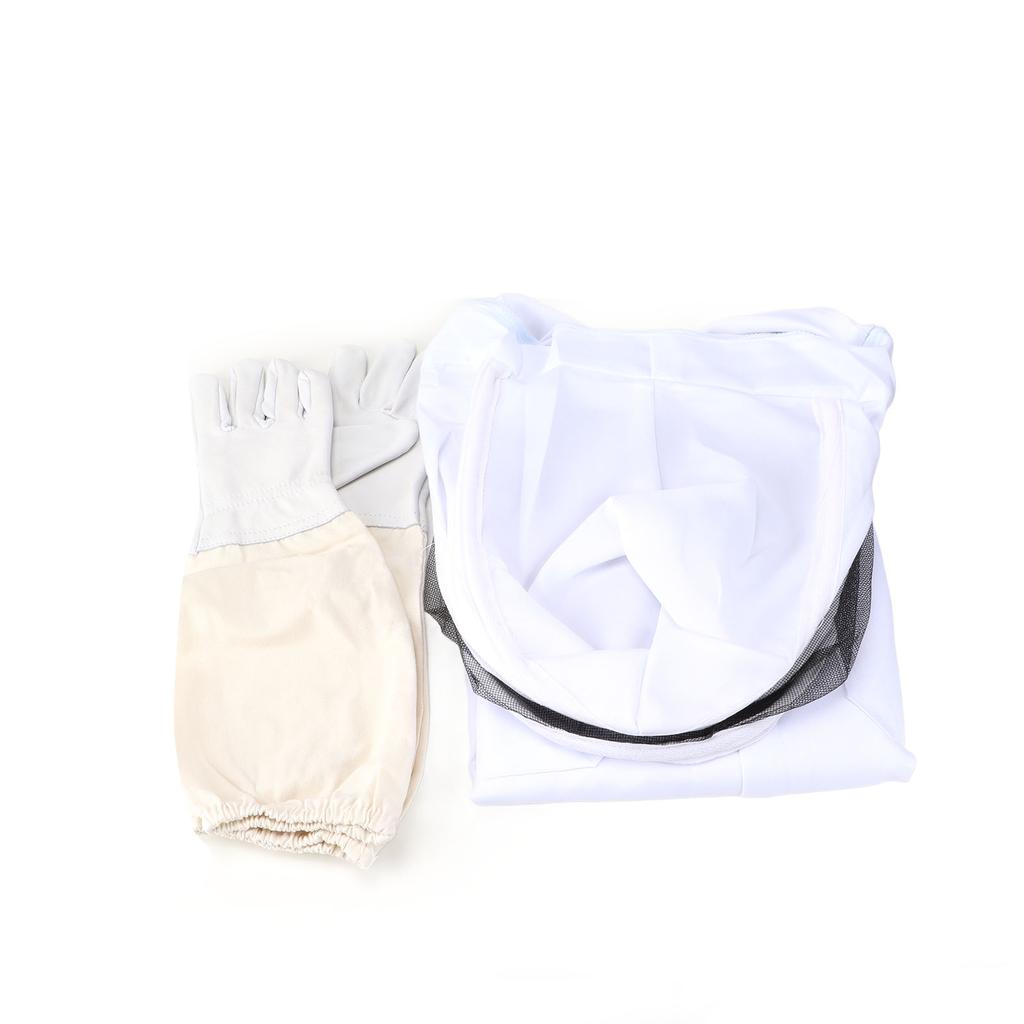 Beekeeper Suit Beekeeping Suit Bee Suit Outfit with Sheepskin Gloves Ventilated Fencing Veil Hood for Men Women
