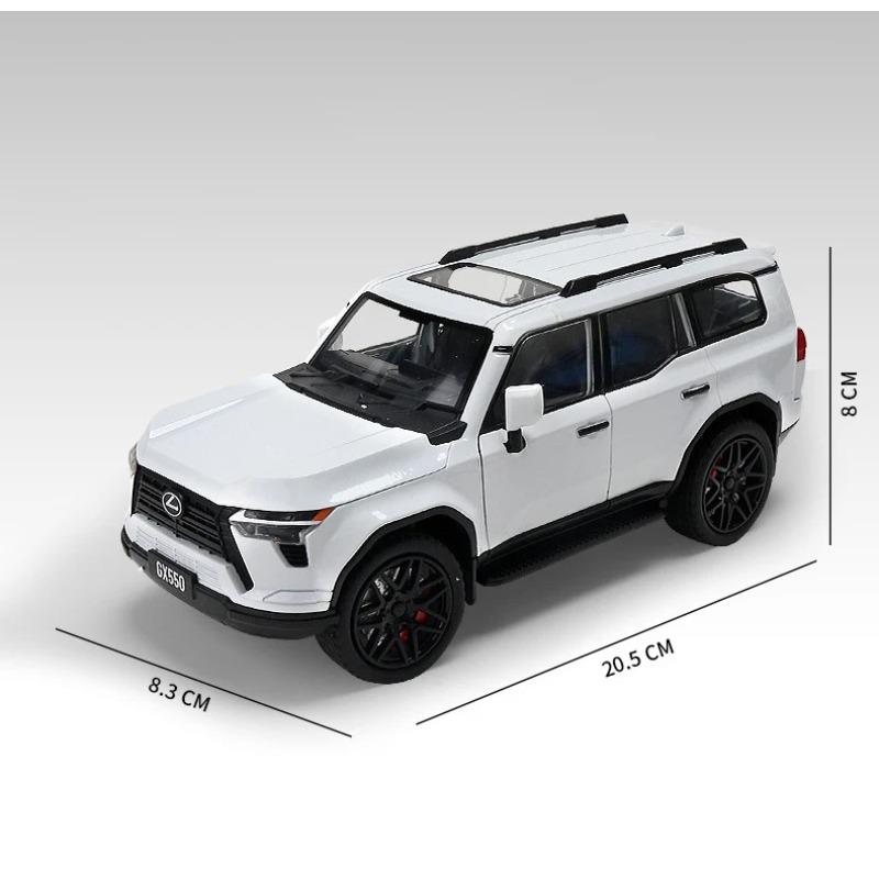 Modellino Auto Giocattolo in Lega pressofusa SUV Lexus GX550 Scala 1/24 Suono e Luci Pull Back Giocattolo per Bambini Collezionabili Regalo di Compleanno