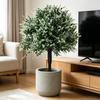 23.6" Artificial Lavender Topiary Ball with Spike Faux Lavender Shrub Bushes UV Resistant Greenery Plants for Front Porch Backyard Entryway Garden