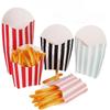 50pcs Striped Disposable Party Tableware Popcorn and French Fry Box Carnival Home Cinema Use Snack Container Food Grade Foldable